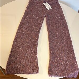 Zara Kids Purple Knit Pants size 13-14 years. With shimmer gold detail